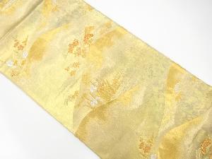 山並みに松竹梅・菖蒲模様織出し袋帯